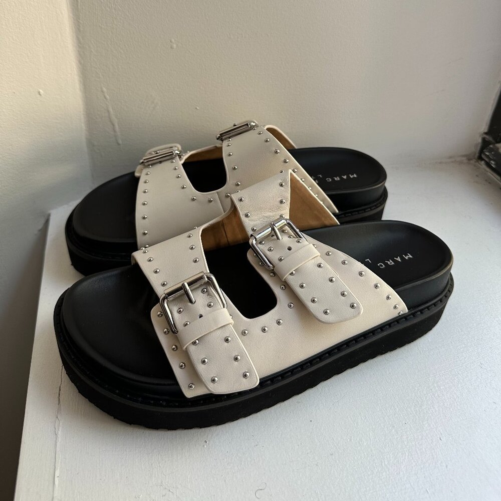Marc Fisher AGUSTA STUDDED SLIDE SANDAL US 7.5